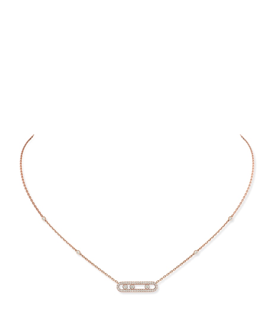 Messika necklace pink gold diamond pave 0.33ct (British brand)
