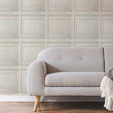 Fresco wood panel neutral wallpaper roll - British product