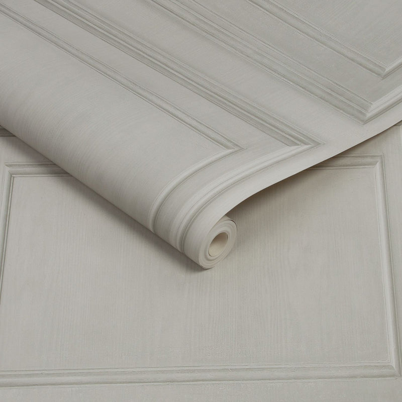 Fresco wood panel neutral wallpaper roll - British product