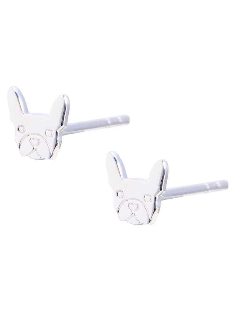 Oliver Bonas silver bulldog stud earrings, UK version