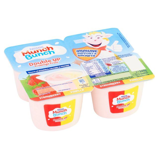 Munch Bunch Double Up Fromage Frais Strawberry & Vanilla    4 x 85g GOODS M&S   