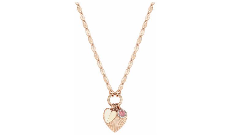 Lipsy rose gold heart charm pendant necklace (British brand)