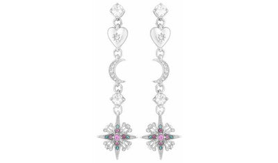 Argos Lipsy Silver Colour Crystal Celestial Drop Earrings- Buy online at McGrocer