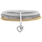 Lipsy gold and silver mesh chain charm bracelet set, UK version