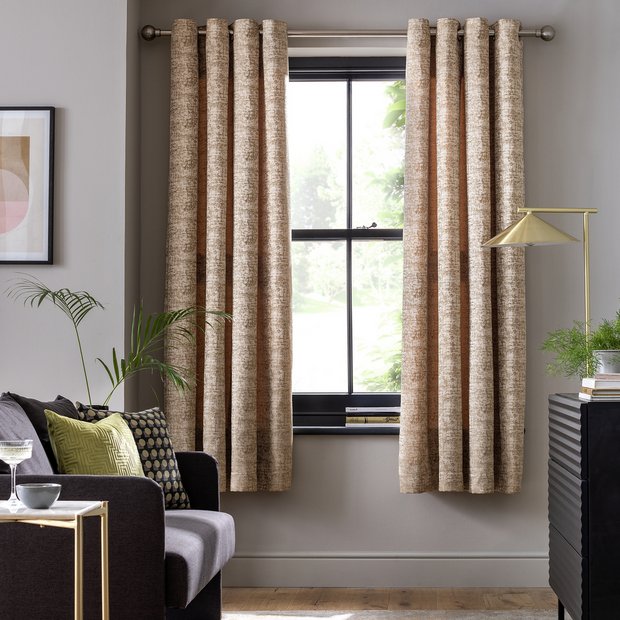 Argos Home Jaquard eyelet curtains cream 117x137cm, UK version