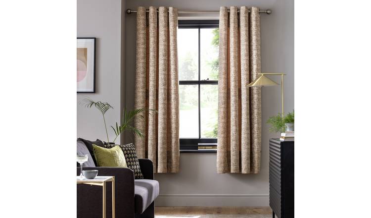 Argos Home Jaquard eyelet curtains cream 117x137cm, UK version