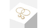 Lipsy gold hoop earrings with crystal accents set of 2 (British brand)