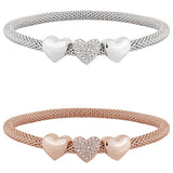 Lipsy rose gold and silver crystal heart bracelet 2 pack (British brand)