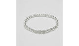 Lipsy silver crystal heart charm stretch bracelet - British product