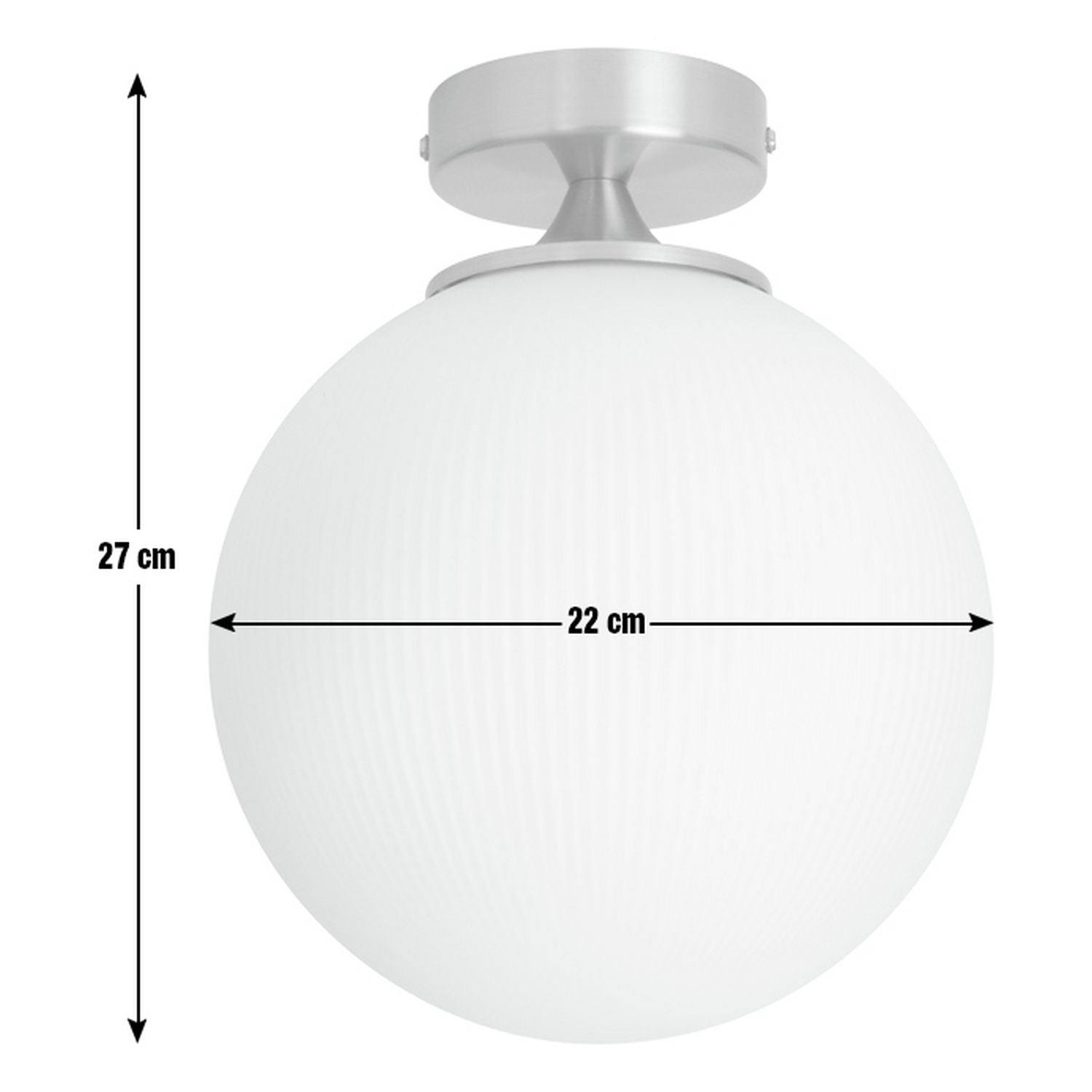 Habitat ribbed opal glass globe ceiling light white - British product