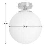 Habitat ribbed opal glass globe ceiling light white - British product