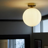 Habitat ribbed opal glass globe ceiling light white - British product
