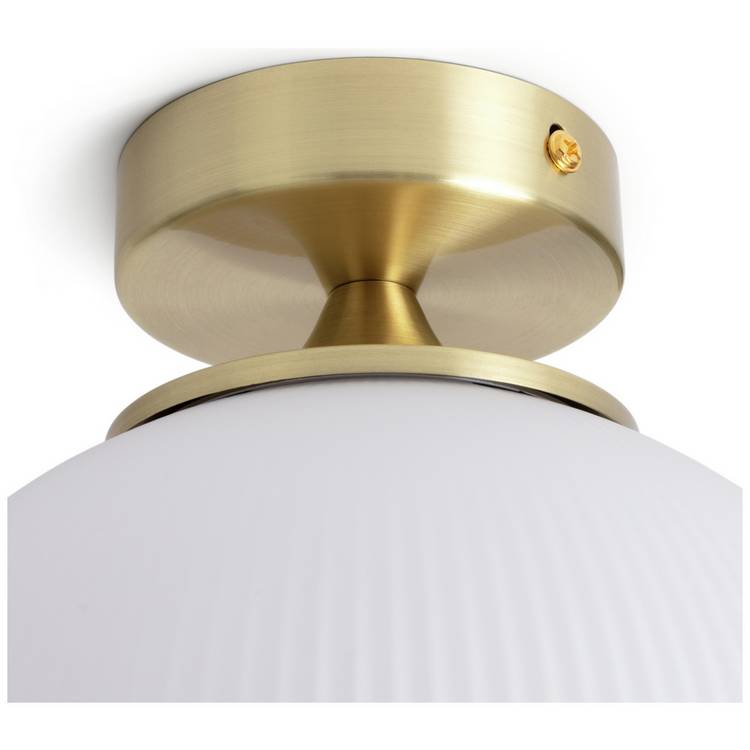 Habitat ribbed opal glass globe ceiling light white - British product