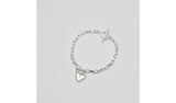 Lipsy crystal heart charm bracelet 19cm, UK version