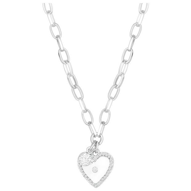 Lipsy crystal heart charm pendant necklace - British product