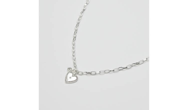 Lipsy crystal heart charm pendant necklace - British product