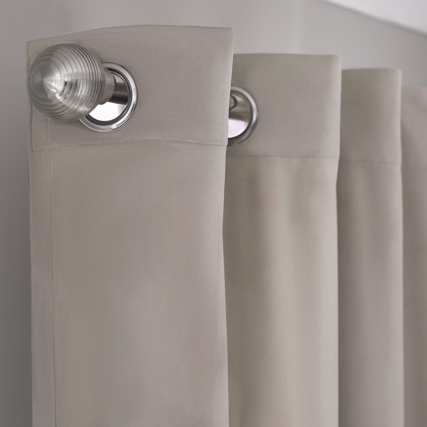 Habitat Dimout Velvet Eyelet Curtains - Champagne - 168x183cm