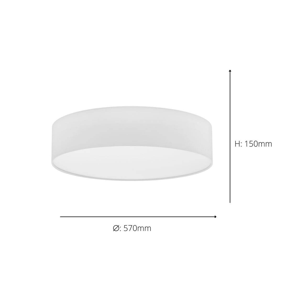 Eglo white fabric ceiling light 57cm, imported from the UK