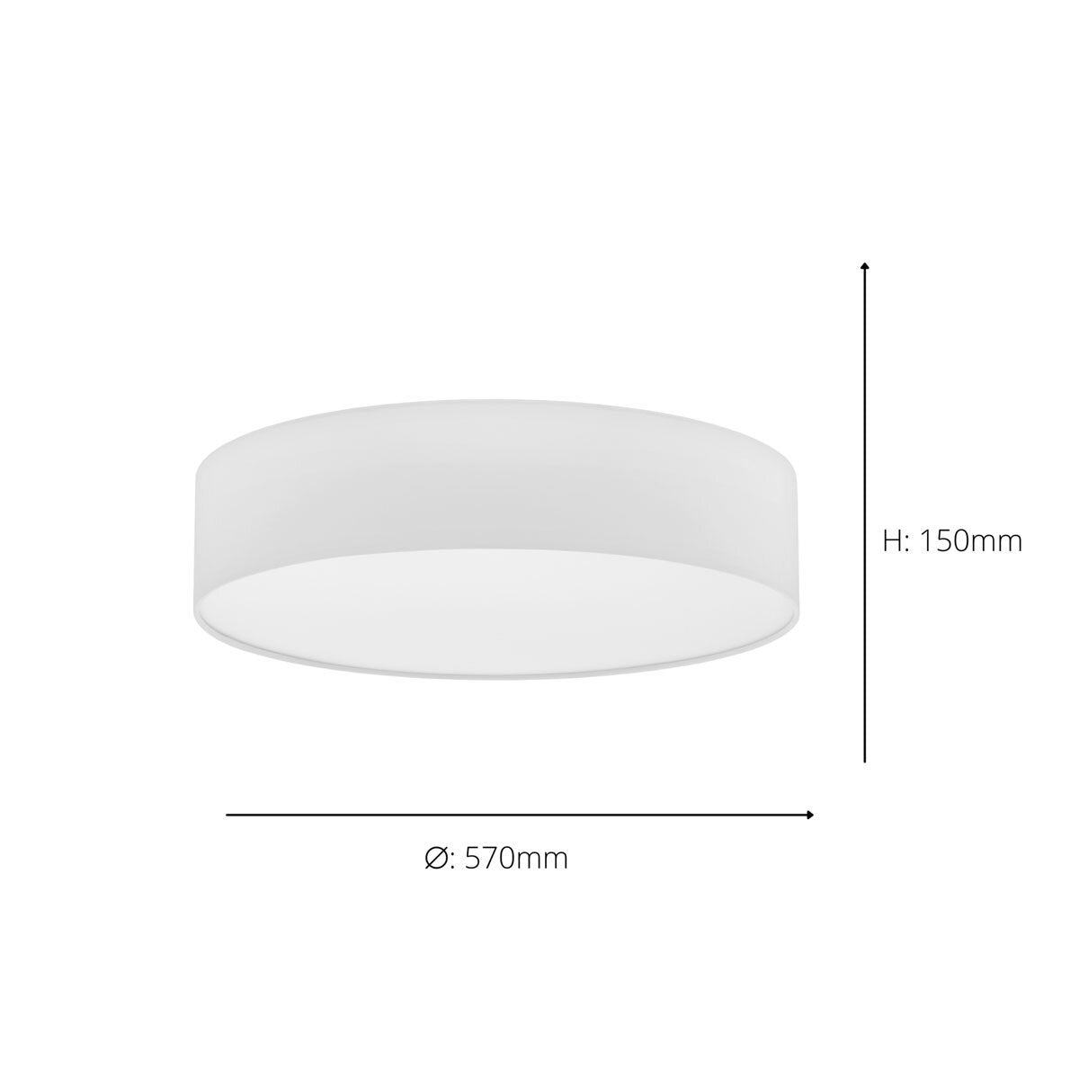 Eglo white fabric ceiling light 57cm, imported from the UK