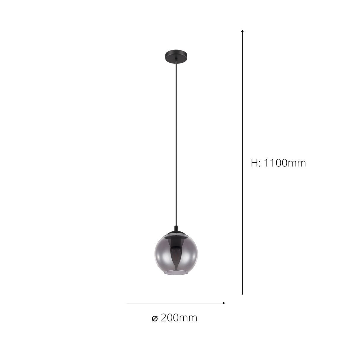 Eglo Ariscani pendant light smoked glass (British brand)
