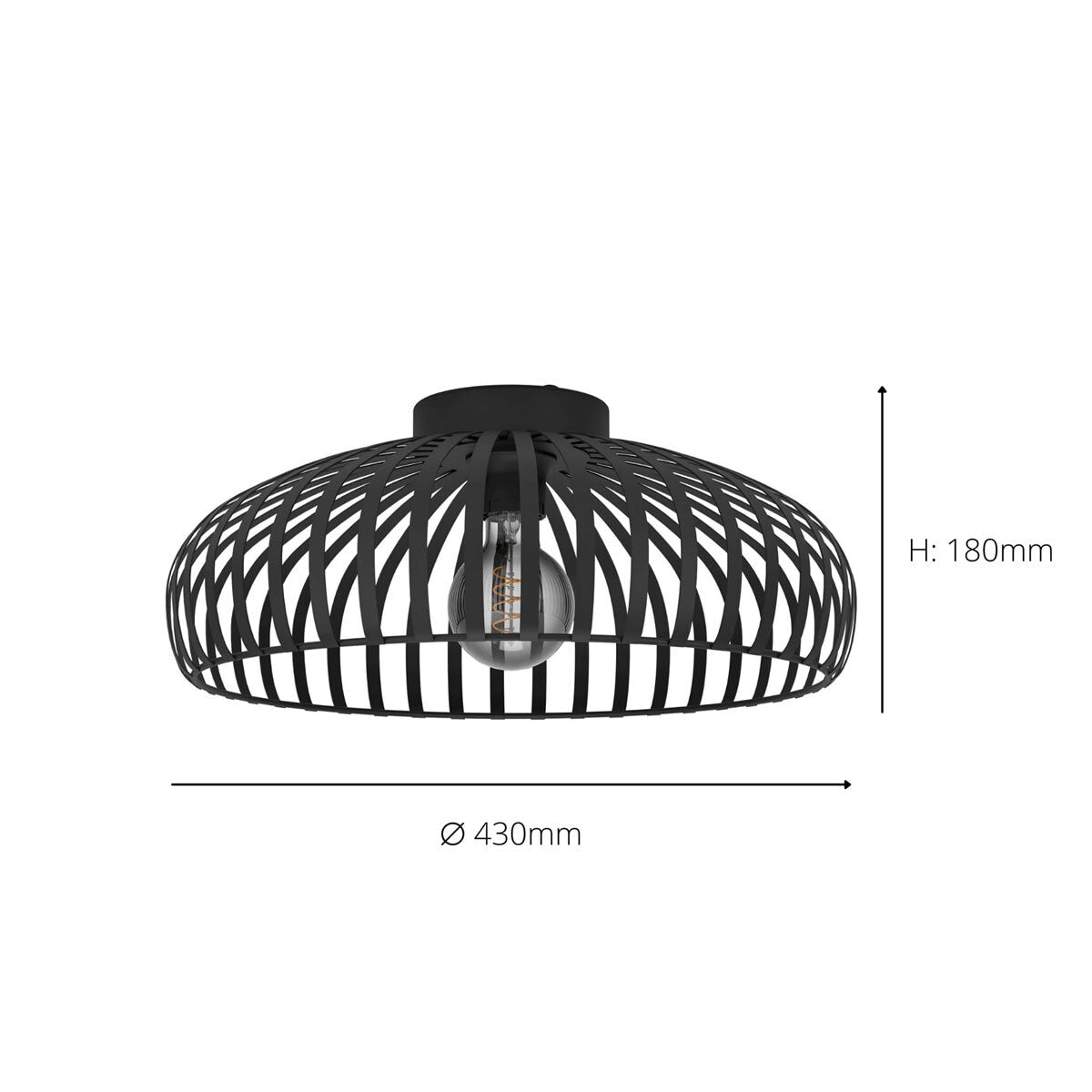 Eglo ceiling light black 43cm - British product