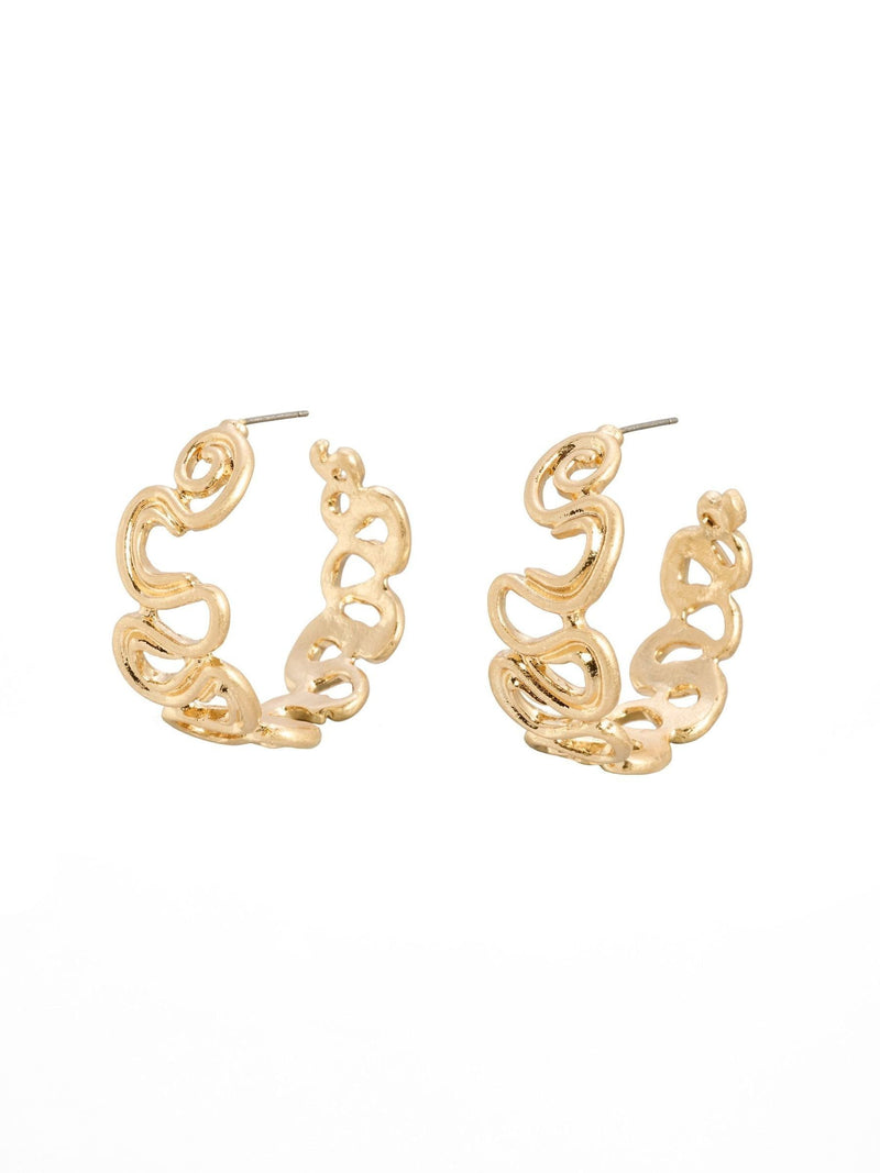 Oliver Bonas brushed metal hoop earrings, UK version