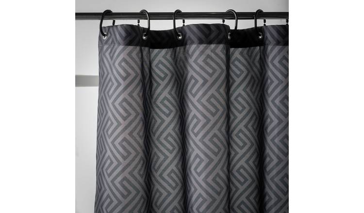 Argos Home weave shower curtain black 180x180cm, UK version