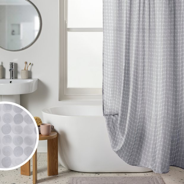 Argos Home grey shower curtain 180cm - British product