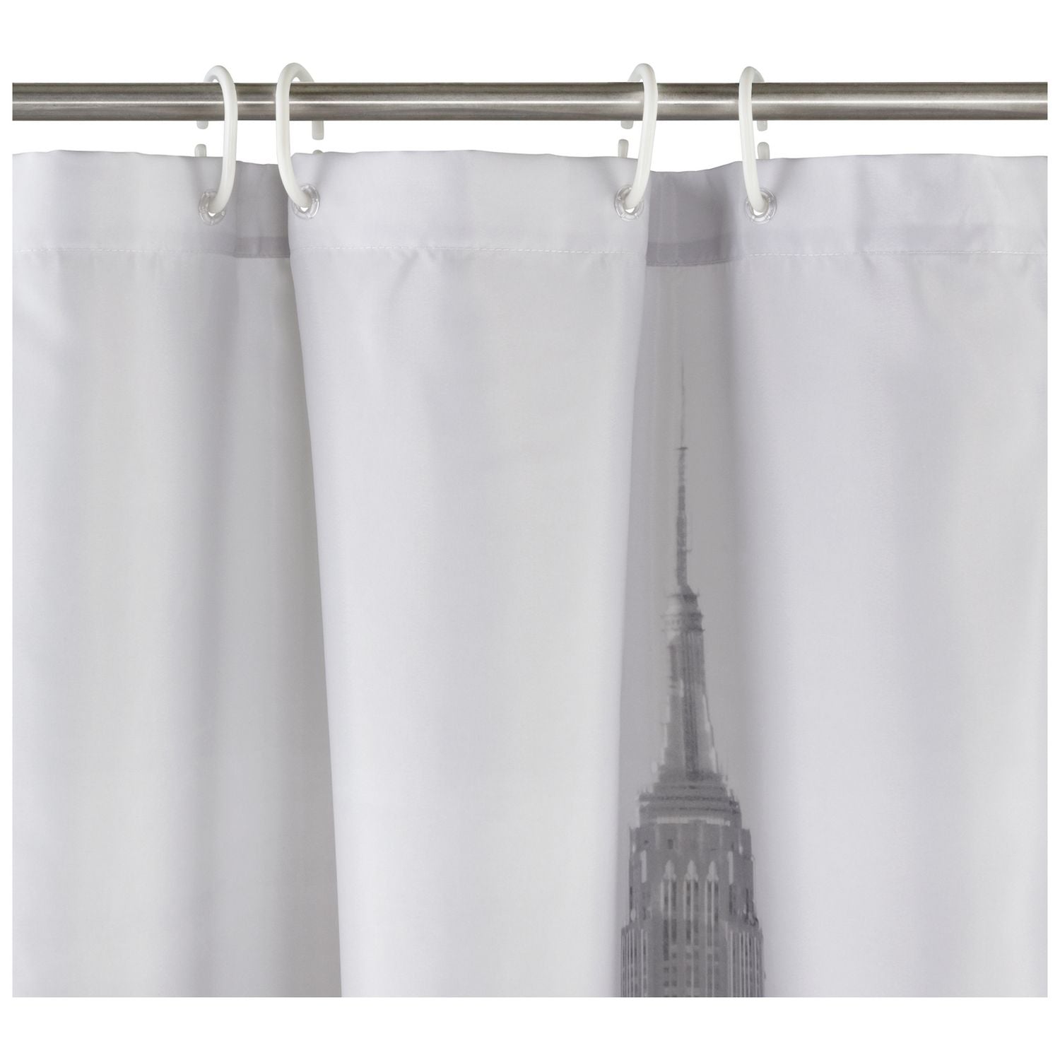 Argos Home photographic NYC shower curtain black and white 180x180cm, UK version