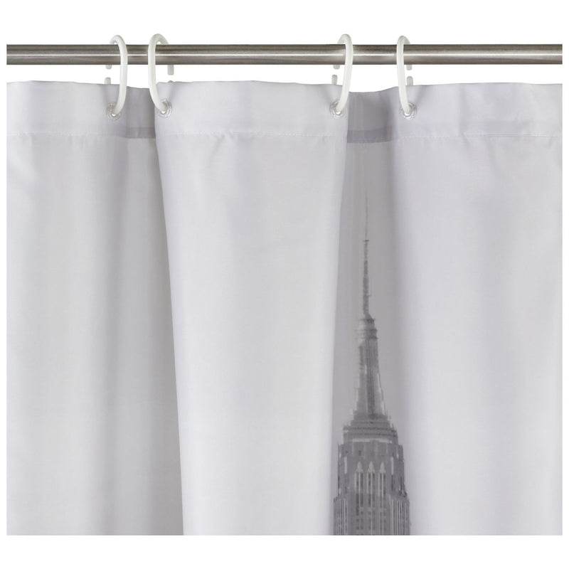 Argos Home photographic NYC shower curtain black and white 180x180cm, UK version