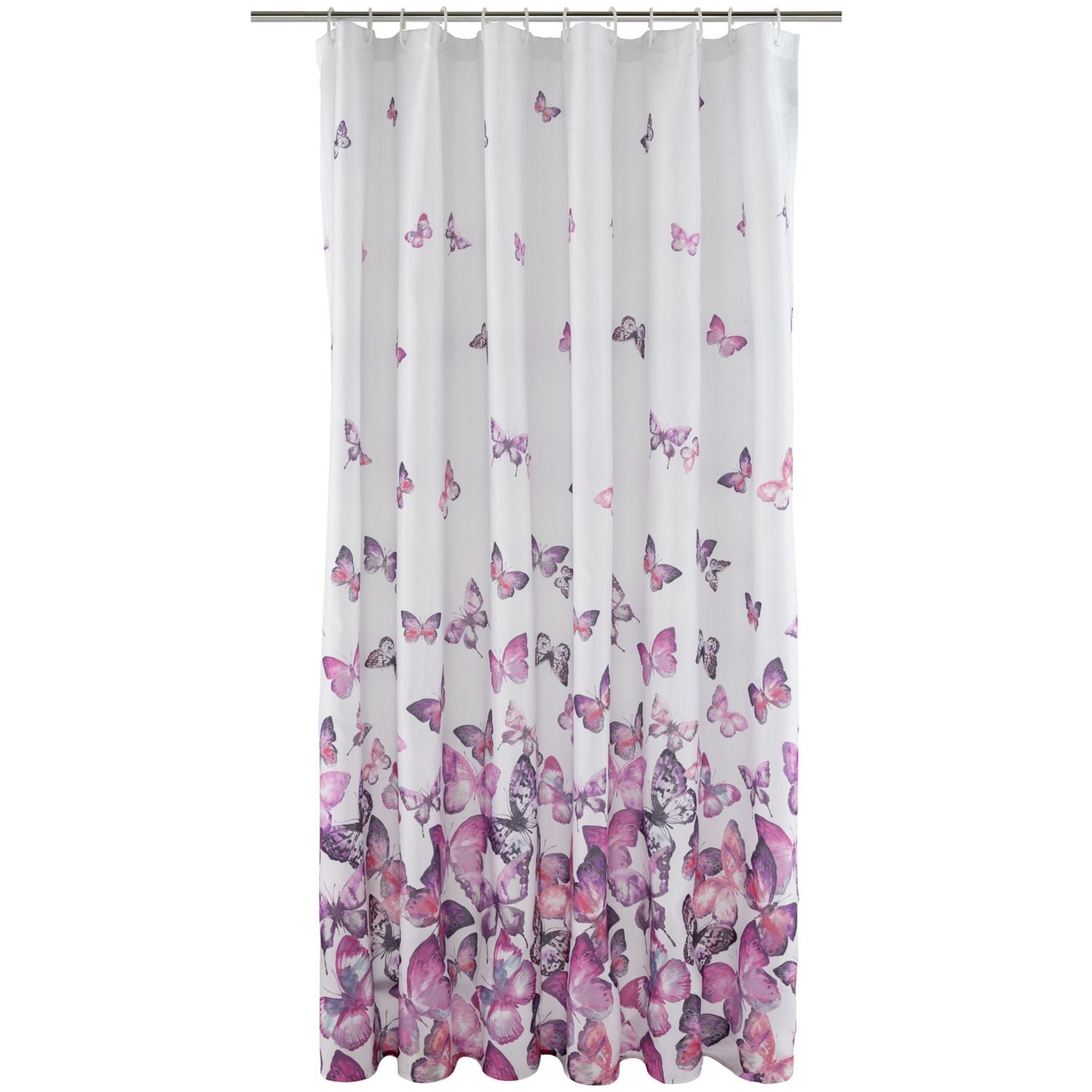 Argos Home pink butterfly shower curtain 180x180cm (British brand)