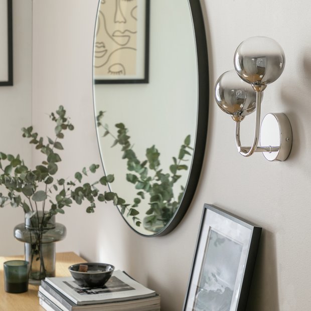 Argos Home Ombre Glass wall light nickel finish, UK version