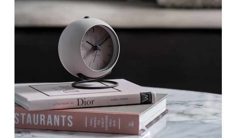 Karlsson Nirvana Globe analogue alarm clock warm grey 10cm, UK version