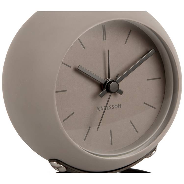 Karlsson Nirvana Globe analogue alarm clock warm grey 10cm, UK version