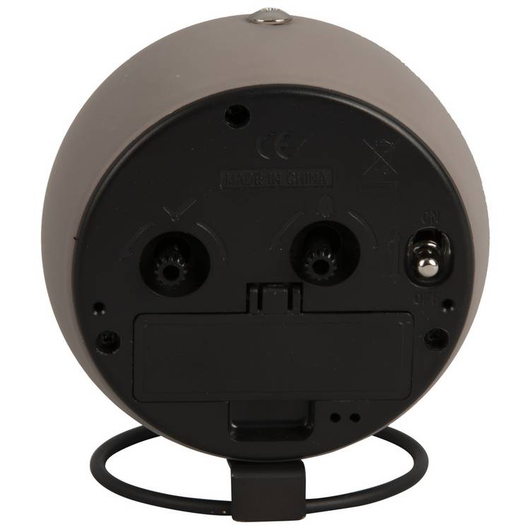 Karlsson Nirvana Globe analogue alarm clock warm grey 10cm, UK version