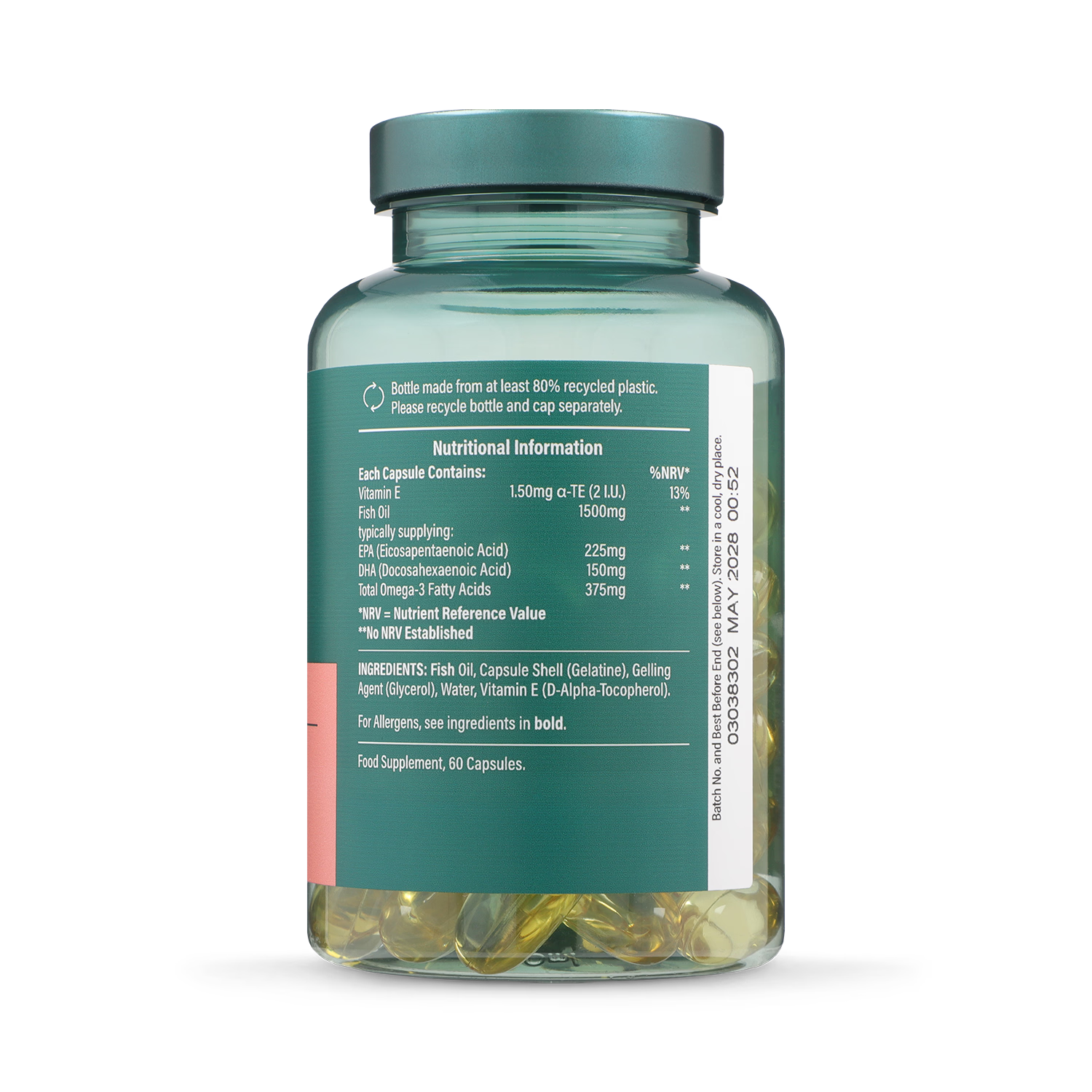 Holland & Barrett Omega 3 Fish Oil 1500mg 60 Capsules, UK version