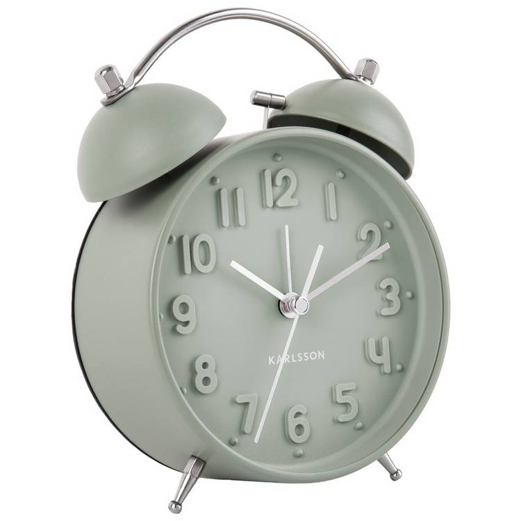 Karlsson Iconic alarm clock sage green, imported from the UK