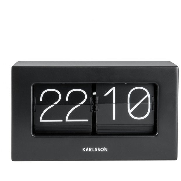 Karlsson table flip clock black matte (British brand)