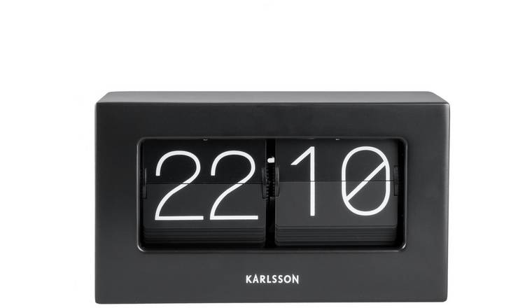 Karlsson table flip clock black matte (British brand)