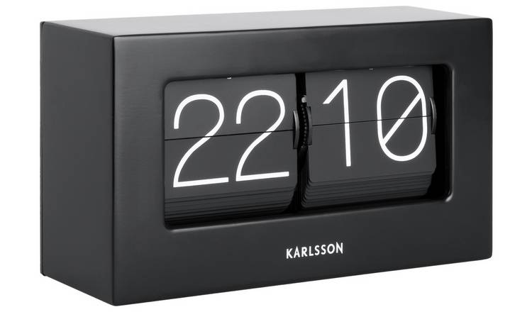 Karlsson table flip clock black matte (British brand)
