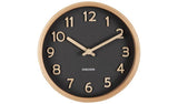 Karlsson Pure Wood analogue clock 18cm black (British brand)