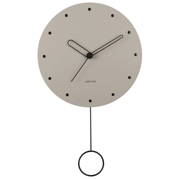 Karlsson Studs grey pendulum wall clock - British product