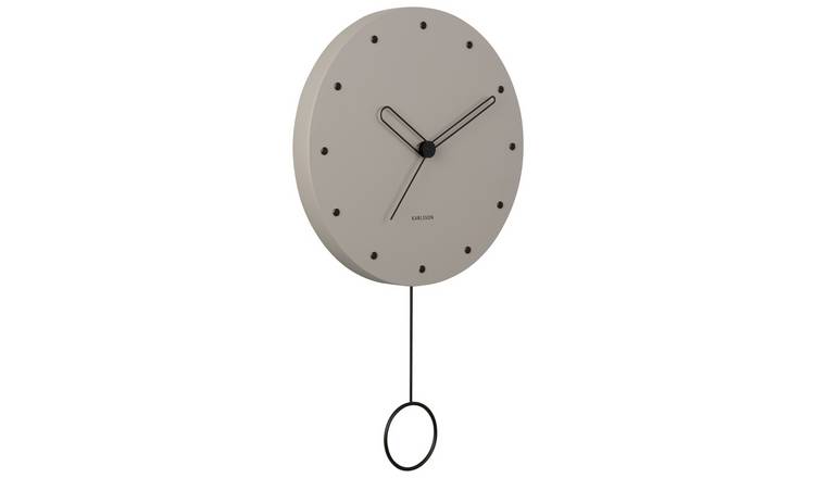 Karlsson Studs grey pendulum wall clock - British product