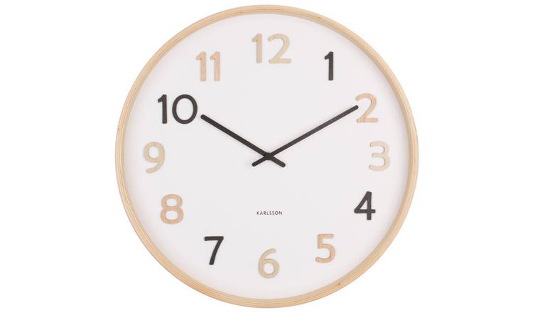 Karlsson wooden wall clock natural lime wood 40cm (British brand)