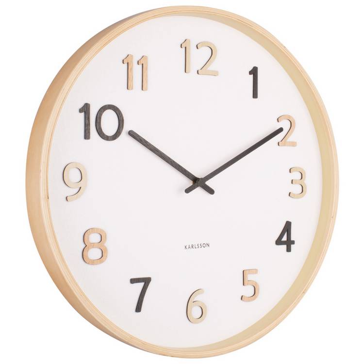 Karlsson wooden wall clock natural lime wood 40cm (British brand)