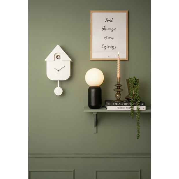 Karlsson modern cuckoo wall clock white 41cm - British product
