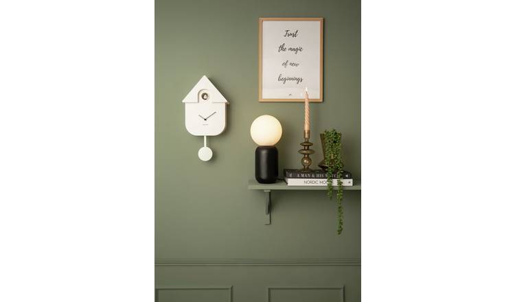 Karlsson modern cuckoo wall clock white 41cm - British product