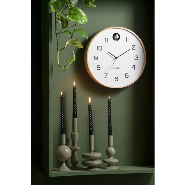Karlsson cuckoo wall clock birch white 31.5cm - British product