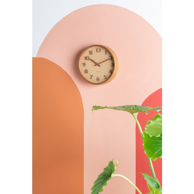 Karlsson analogue wall clock sand brown 22cm, imported from the UK