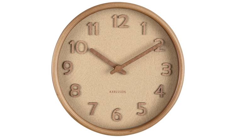 Karlsson analogue wall clock sand brown 22cm, imported from the UK